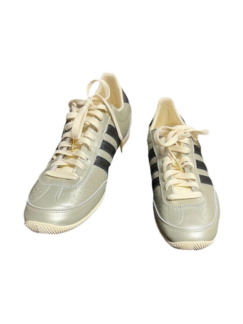 adidas Japan metallic Cream Low-Profile Sneakers with Black Stripes